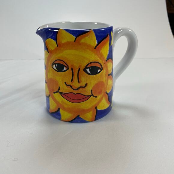 Starbucks Other - Starbucks Bellini Ciao Italia Sun Stars Vintage Creamer Pitcher Blue Yellow 4"